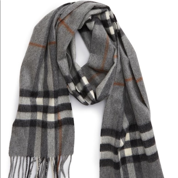 Burberry Other - Burberry Icon Classic Grey Check Cashmere Scarf